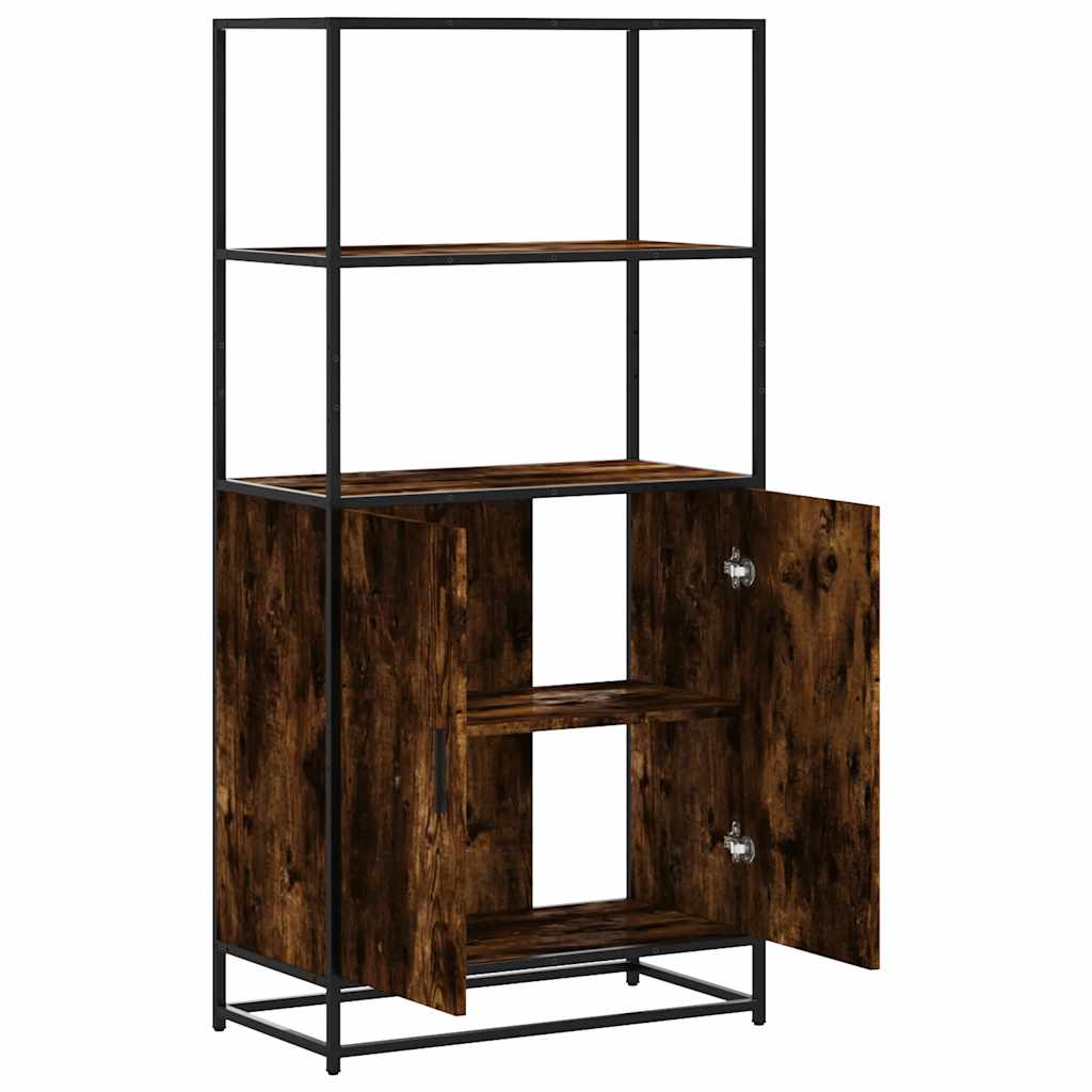 vidaXL Highboard Smoked Oak 68x35x139 cm Engineered Wood and Metal
