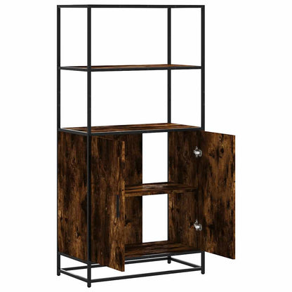 vidaXL Highboard Smoked Oak 68x35x139 cm Engineered Wood and Metal