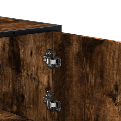 vidaXL Highboard Smoked Oak 68x35x139 cm Engineered Wood and Metal
