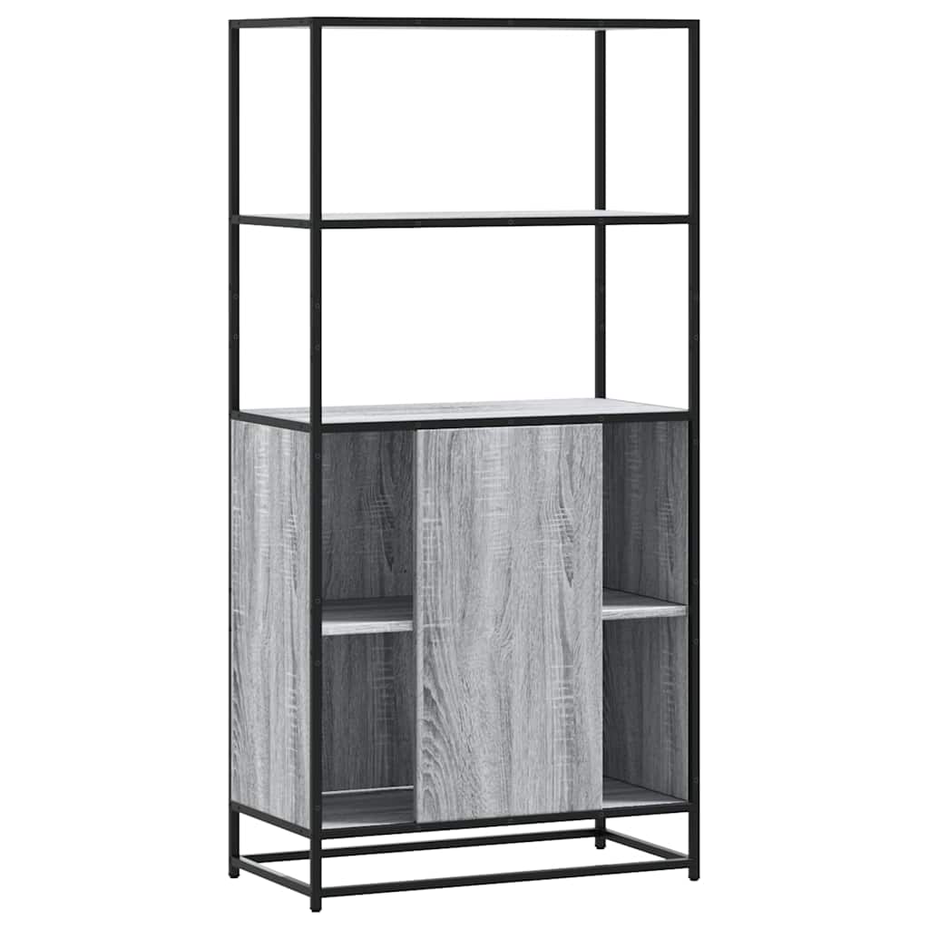 vidaXL Highboard Grey Sonoma 68x35x139 cm Engineered Wood and Metal