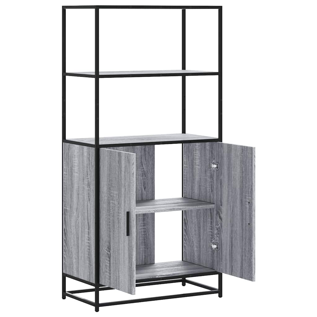 vidaXL Highboard Grey Sonoma 68x35x139 cm Engineered Wood and Metal