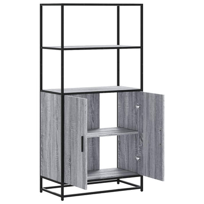 vidaXL Highboard Grey Sonoma 68x35x139 cm Engineered Wood and Metal