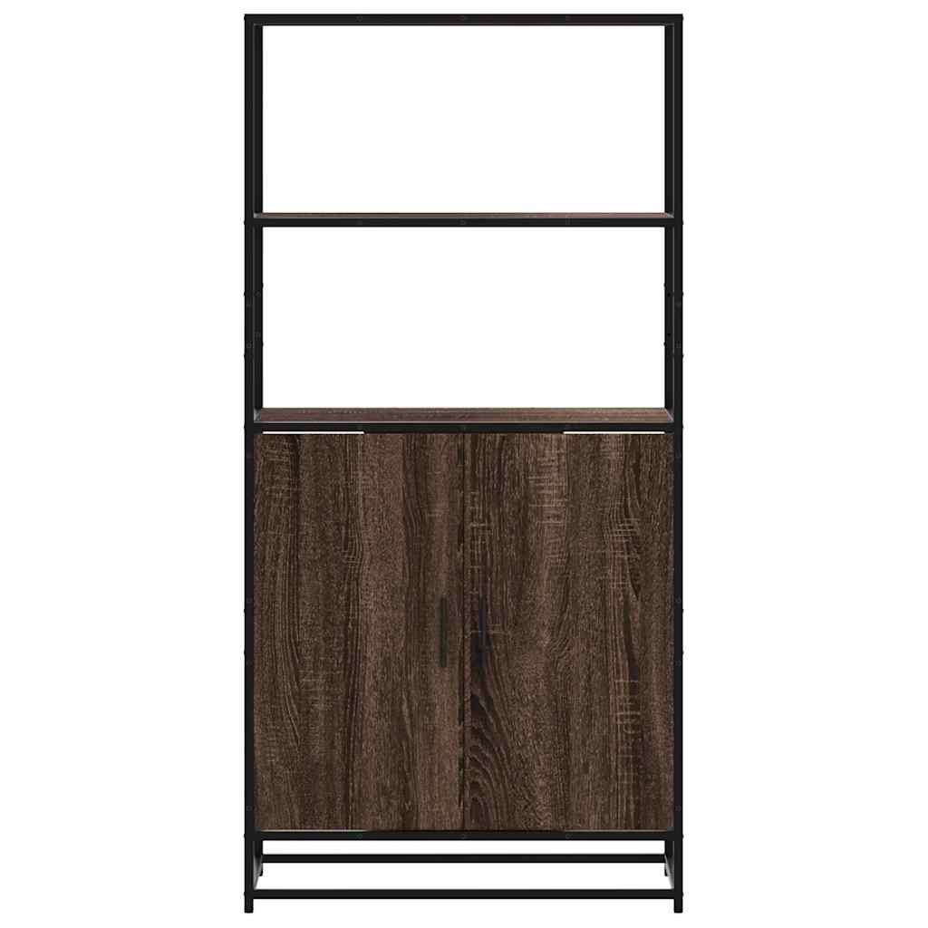 vidaXL Highboard Brown Oak 68x35x139 cm Engineered Wood and Metal