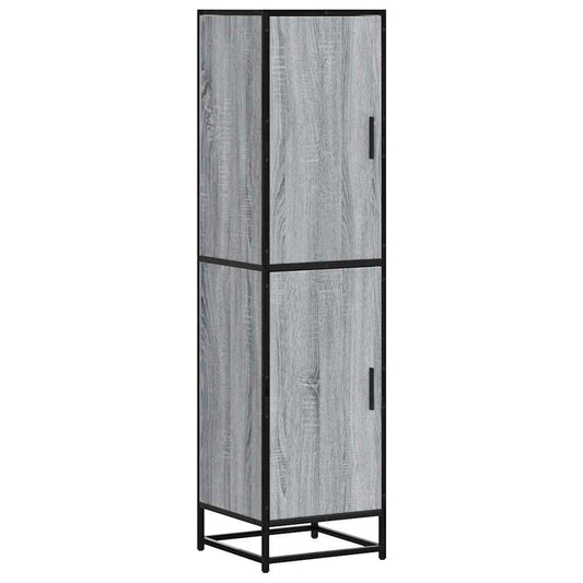 vidaXL Highboard Grey Sonoma 35,5x35x139 cm Engineered Wood and Metal