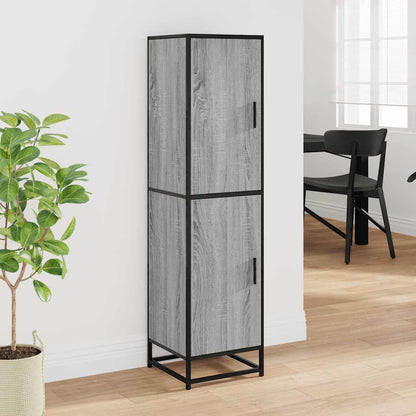 vidaXL Highboard Grey Sonoma 35,5x35x139 cm Engineered Wood and Metal
