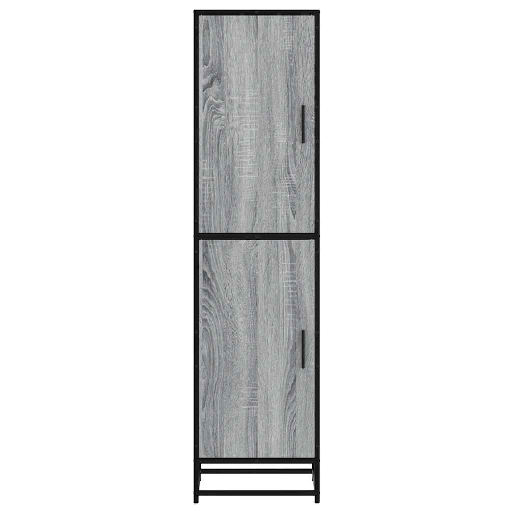 vidaXL Highboard Grey Sonoma 35,5x35x139 cm Engineered Wood and Metal