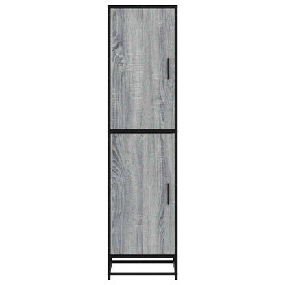 vidaXL Highboard Grey Sonoma 35,5x35x139 cm Engineered Wood and Metal