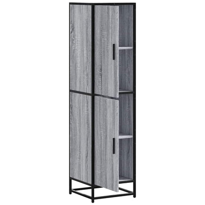 vidaXL Highboard Grey Sonoma 35,5x35x139 cm Engineered Wood and Metal