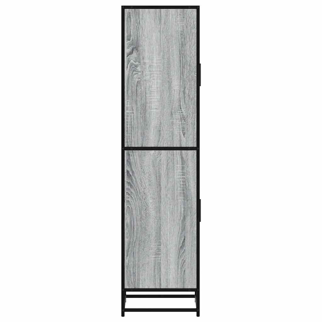 vidaXL Highboard Grey Sonoma 35,5x35x139 cm Engineered Wood and Metal