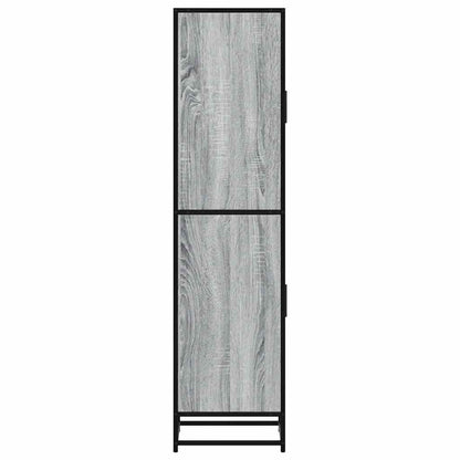 vidaXL Highboard Grey Sonoma 35,5x35x139 cm Engineered Wood and Metal
