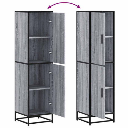 vidaXL Highboard Grey Sonoma 35,5x35x139 cm Engineered Wood and Metal