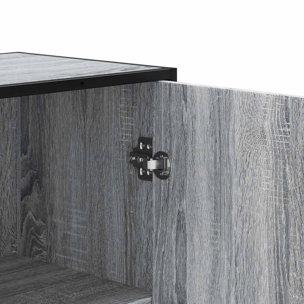vidaXL Highboard Grey Sonoma 35,5x35x139 cm Engineered Wood and Metal