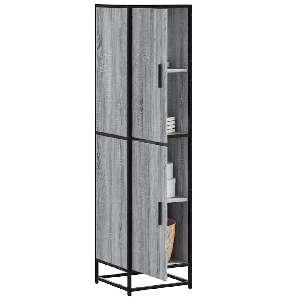 vidaXL Highboard Grey Sonoma 35,5x35x139 cm Engineered Wood and Metal