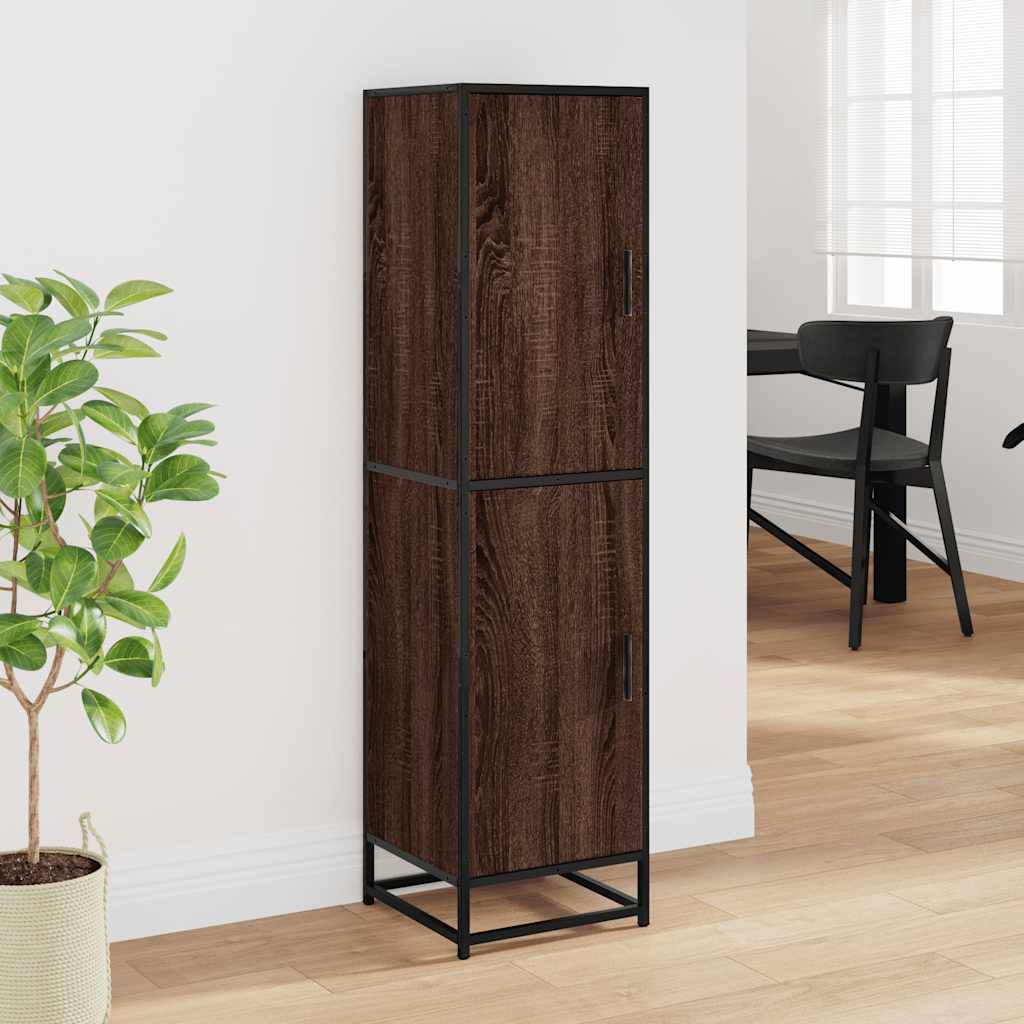vidaXL Highboard Brown Oak 35.5x35x139 cm Engineered Wood and Metal