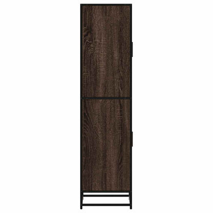 vidaXL Highboard Brown Oak 35.5x35x139 cm Engineered Wood and Metal