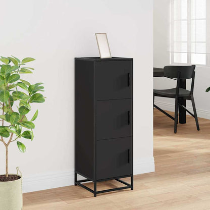vidaXL Highboard Black 35,5x35x106,5 cm Engineered Wood and Metal