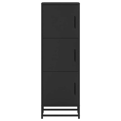 vidaXL Highboard Black 35,5x35x106,5 cm Engineered Wood and Metal