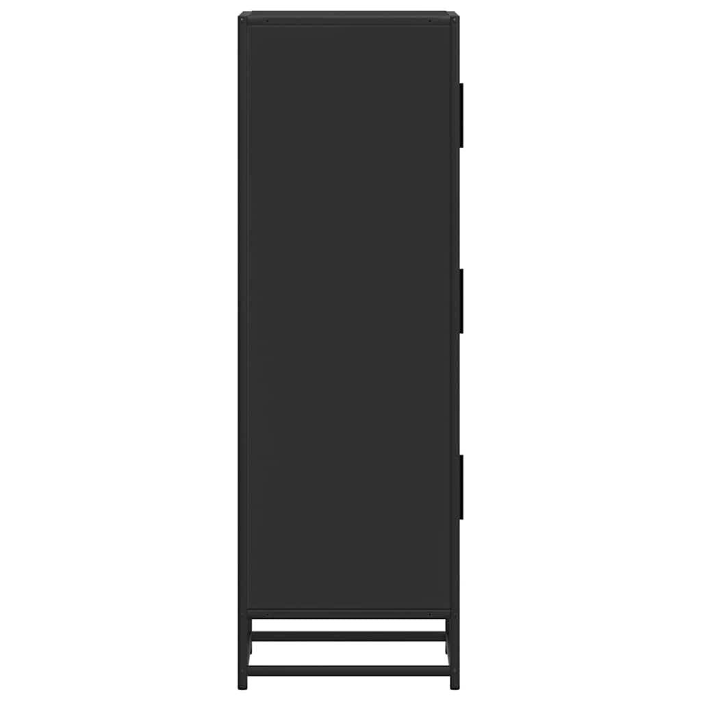 vidaXL Highboard Black 35.5x35x106.5 cm Engineered Wood and Metal