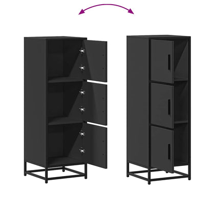 vidaXL Highboard Black 35,5x35x106,5 cm Engineered Wood and Metal