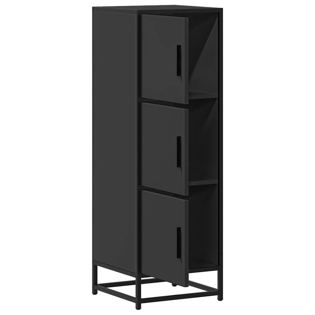 vidaXL Highboard Black 35,5x35x106,5 cm Engineered Wood and Metal