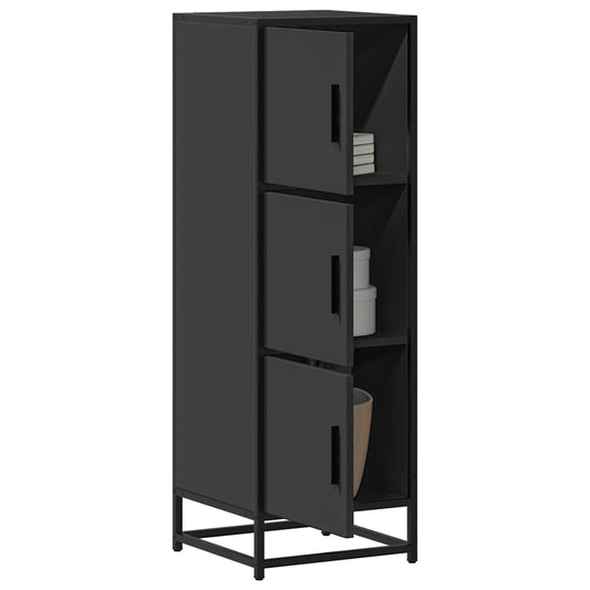 vidaXL Highboard Black 35.5x35x106.5 cm Engineered Wood and Metal