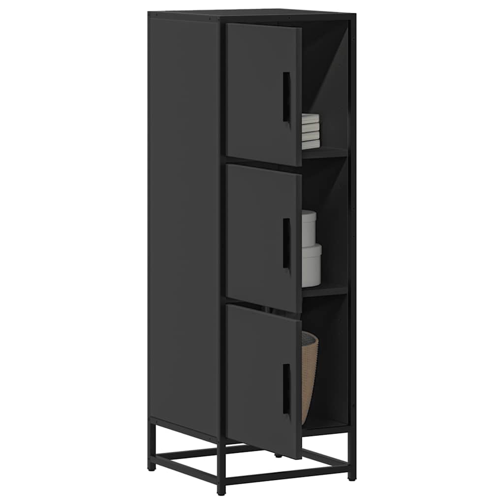 vidaXL Highboard Black 35,5x35x106,5 cm Engineered Wood and Metal
