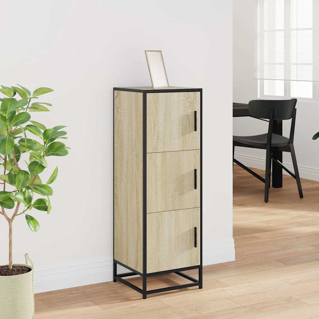vidaXL Highboard Sonoma Oak 35,5x35x106,5 cm Engineered Wood and Metal
