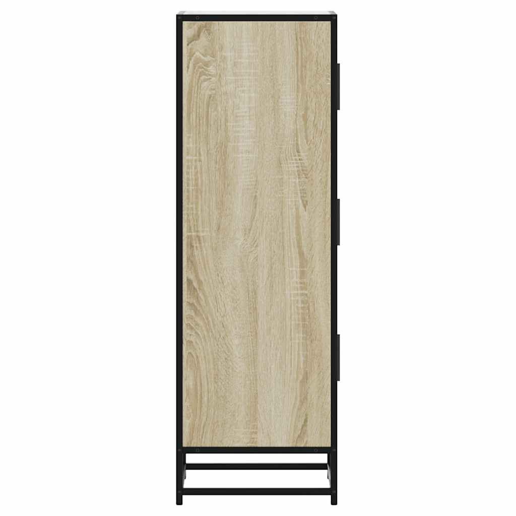 vidaXL Highboard Sonoma Oak 35,5x35x106,5 cm Engineered Wood and Metal