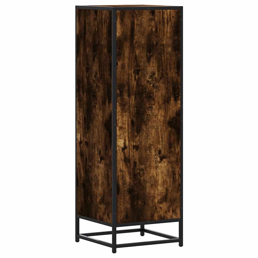 vidaXL Highboard Smoked Oak 35,5x35x106,5 cm Engineered Wood and Metal