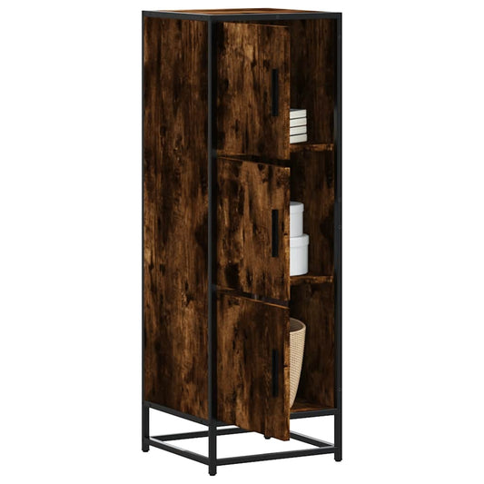 vidaXL Highboard Smoked Oak 35.5x35x106.5 cm Engineered Wood and Metal