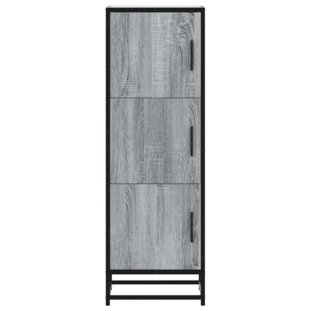 vidaXL Highboard Grey Sonoma 35.5x35x106.5cm Engineered Wood and Metal