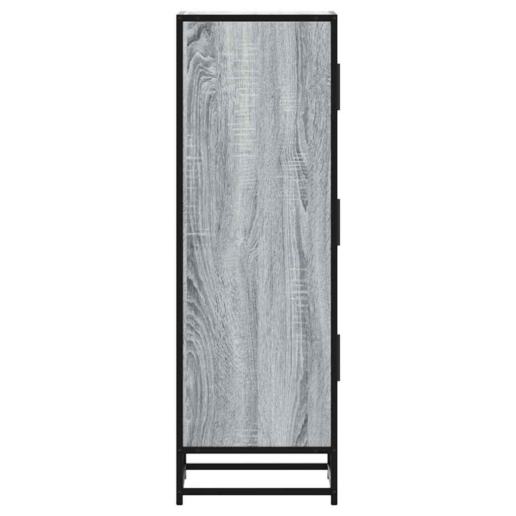 vidaXL Highboard Grey Sonoma 35.5x35x106.5cm Engineered Wood and Metal