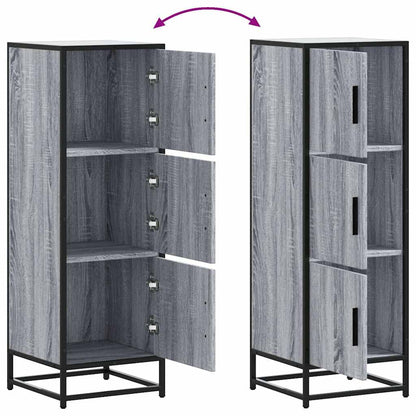 vidaXL Highboard Grey Sonoma 35.5x35x106.5cm Engineered Wood and Metal