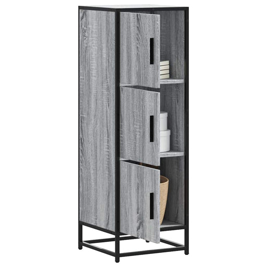 vidaXL Highboard Grey Sonoma 35.5x35x106.5 cm Engineered Wood and Metal