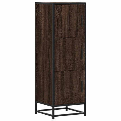 vidaXL Highboard Brown Oak 35,5x35x106,5 cm Engineered Wood and Metal
