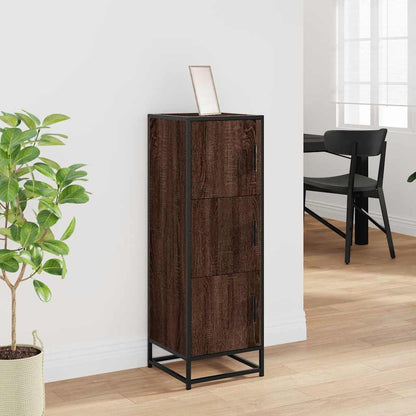 vidaXL Highboard Brown Oak 35,5x35x106,5 cm Engineered Wood and Metal