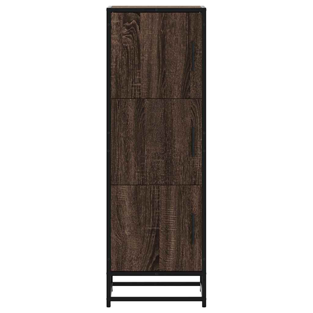 vidaXL Highboard Brown Oak 35,5x35x106,5 cm Engineered Wood and Metal