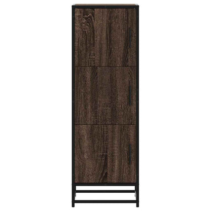 vidaXL Highboard Brown Oak 35,5x35x106,5 cm Engineered Wood and Metal