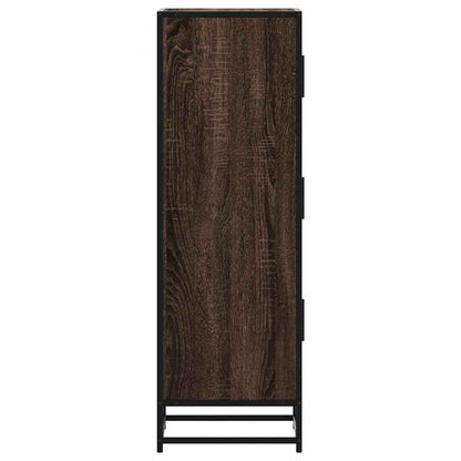 vidaXL Highboard Brown Oak 35,5x35x106,5 cm Engineered Wood and Metal