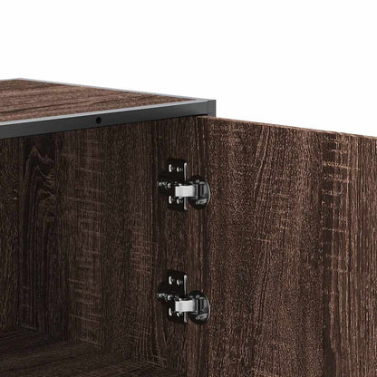 vidaXL Highboard Brown Oak 35,5x35x106,5 cm Engineered Wood and Metal