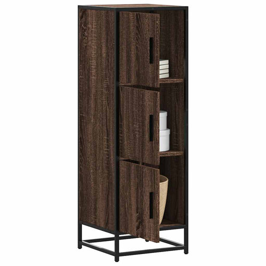 vidaXL Highboard Brown Oak 35.5x35x106.5 cm Engineered Wood and Metal