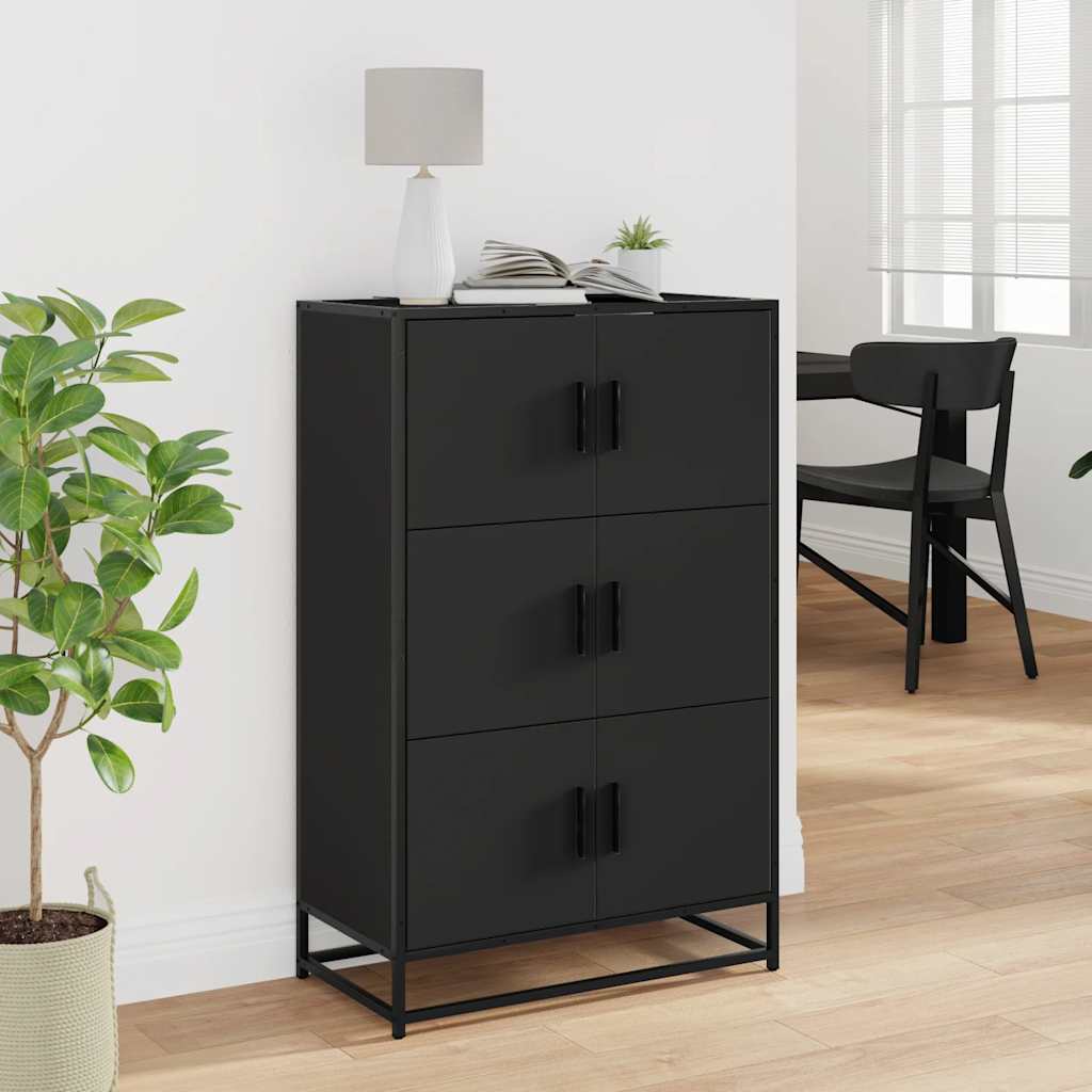 vidaXL Highboard Black 68x35x106.5 cm Engineered Wood and Metal