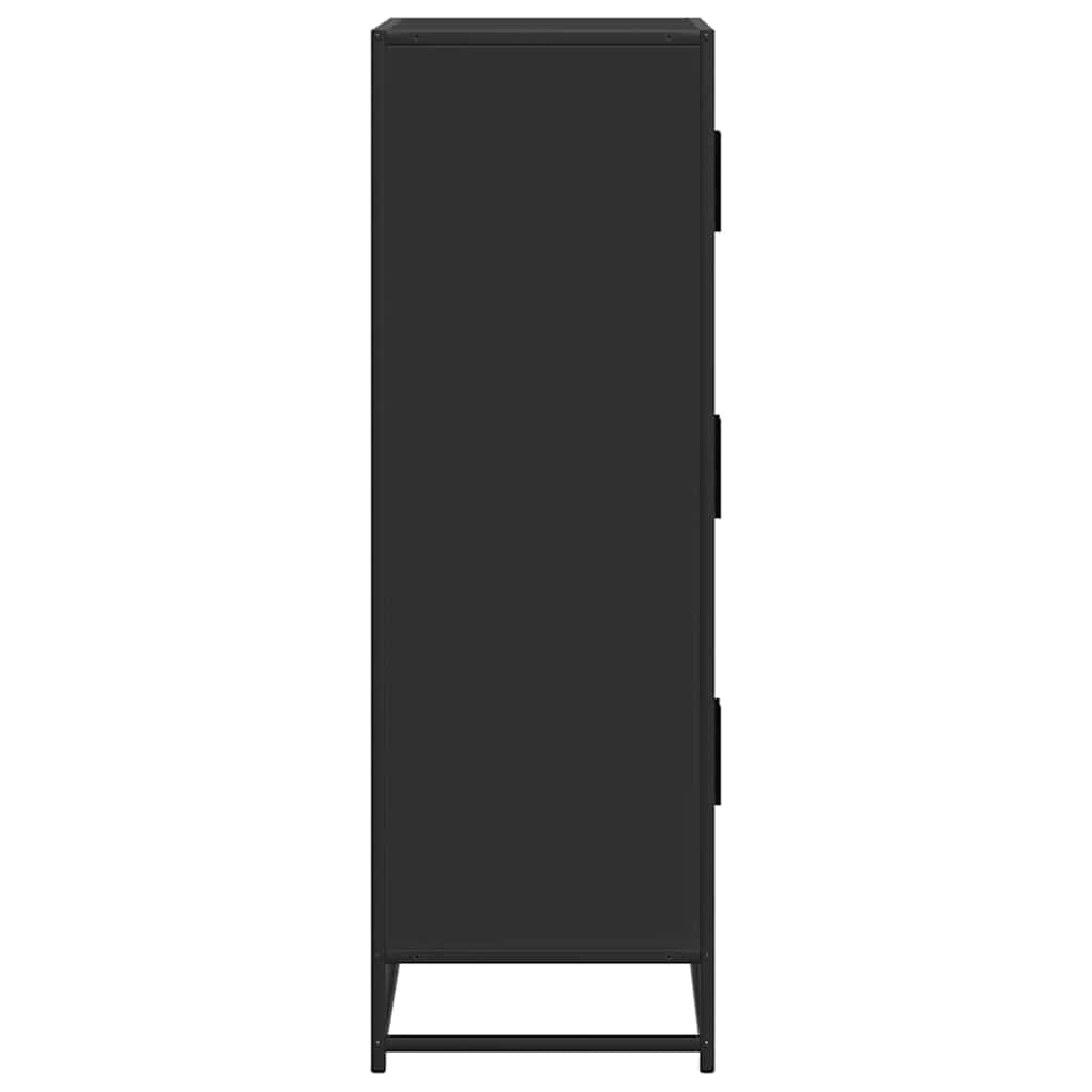 vidaXL Highboard Black 68x35x106.5 cm Engineered Wood and Metal