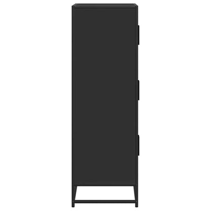 vidaXL Highboard Black 68x35x106.5 cm Engineered Wood and Metal
