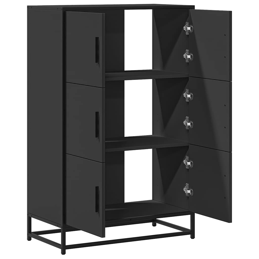vidaXL Highboard Black 68x35x106.5 cm Engineered Wood and Metal