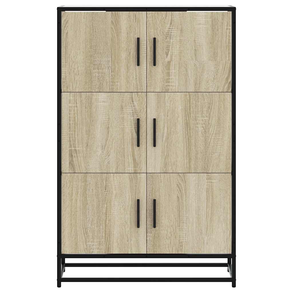 vidaXL Highboard Sonoma Oak 68x35x106.5 cm Engineered Wood and Metal