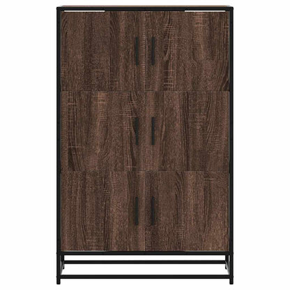 vidaXL Highboard Brown Oak 68x35x106.5 cm Engineered Wood and Metal