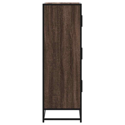 vidaXL Highboard Brown Oak 68x35x106.5 cm Engineered Wood and Metal