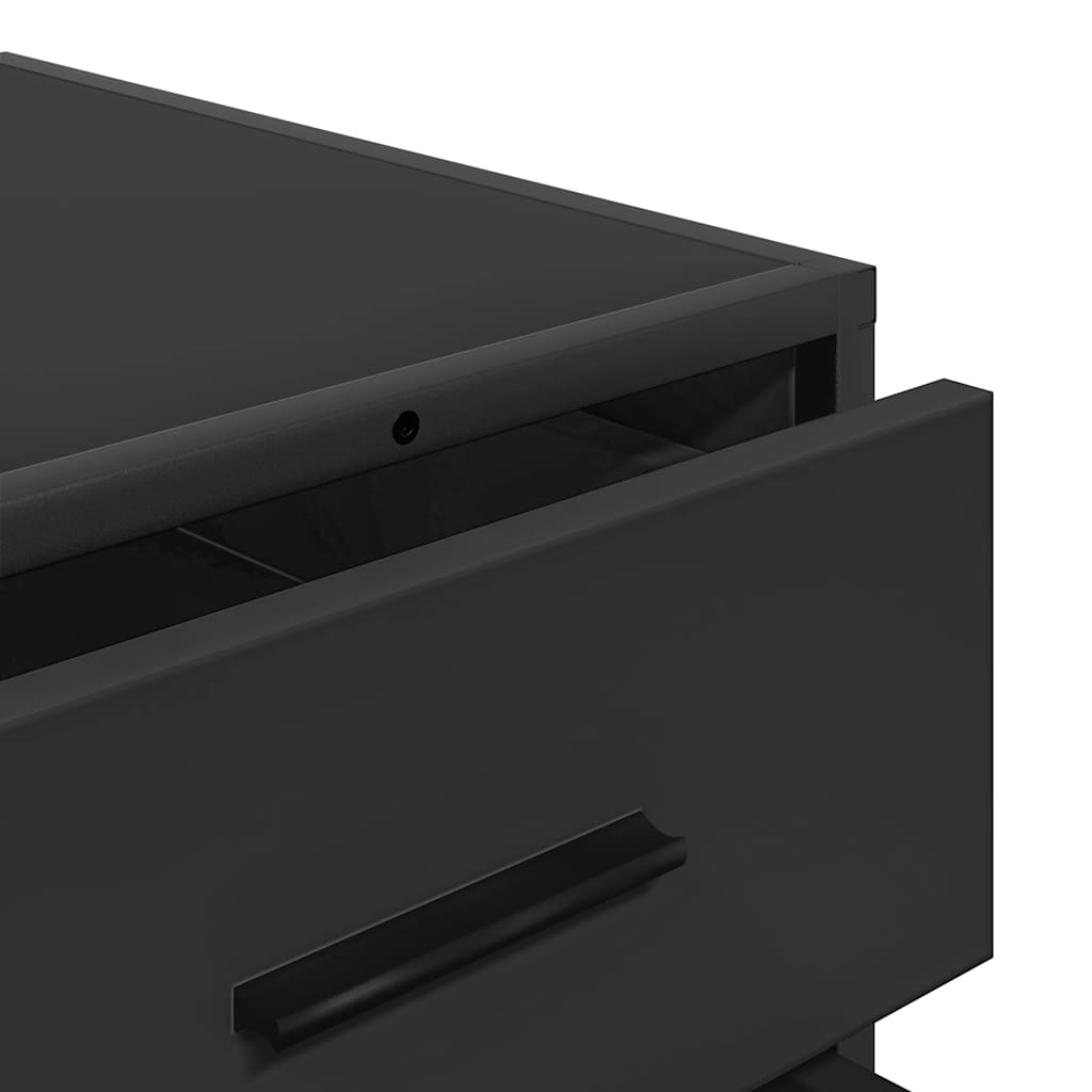 vidaXL Drawer Cabinet Black 70x41x56 cm Engineered Wood
