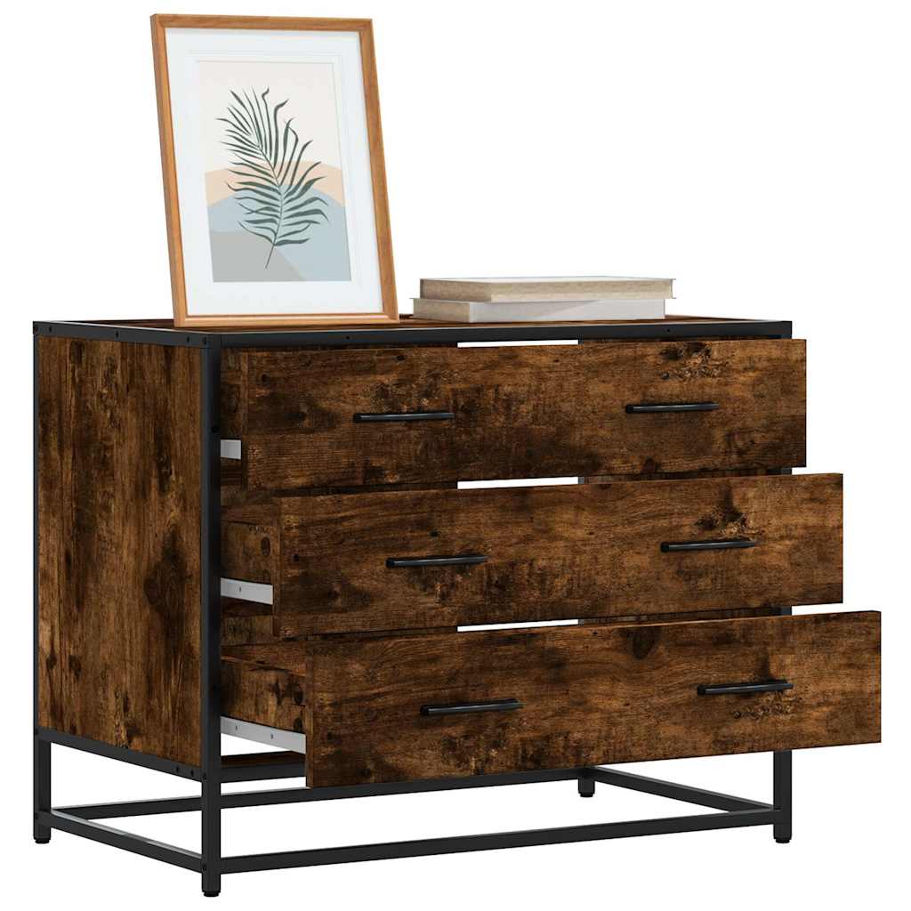 vidaXL Drawer Cabinet Smoked Oak 70x41x56 cm Engineered Wood